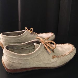 FRYE grey suede boat shoe moccasin
